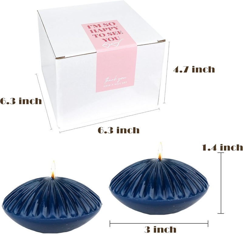 LPUSA 10 Hour Navy Floating Candles Large 3"，Unscented Romantic Tealight Ribbed Candles for Cylinder Vases，Centerpieces at Wedding, Party, Pool, Holidays, Set of 12 - Image 3